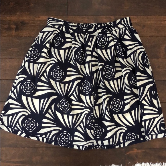 Anthropologie Nouveau Rose Skirt: Navy & Cream - Picture 3 of 6